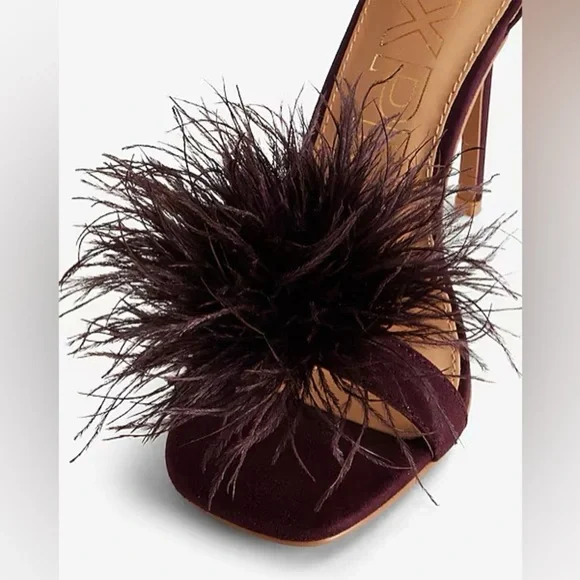 Feather Toe Heeled Sandals - Picture 2 of 9